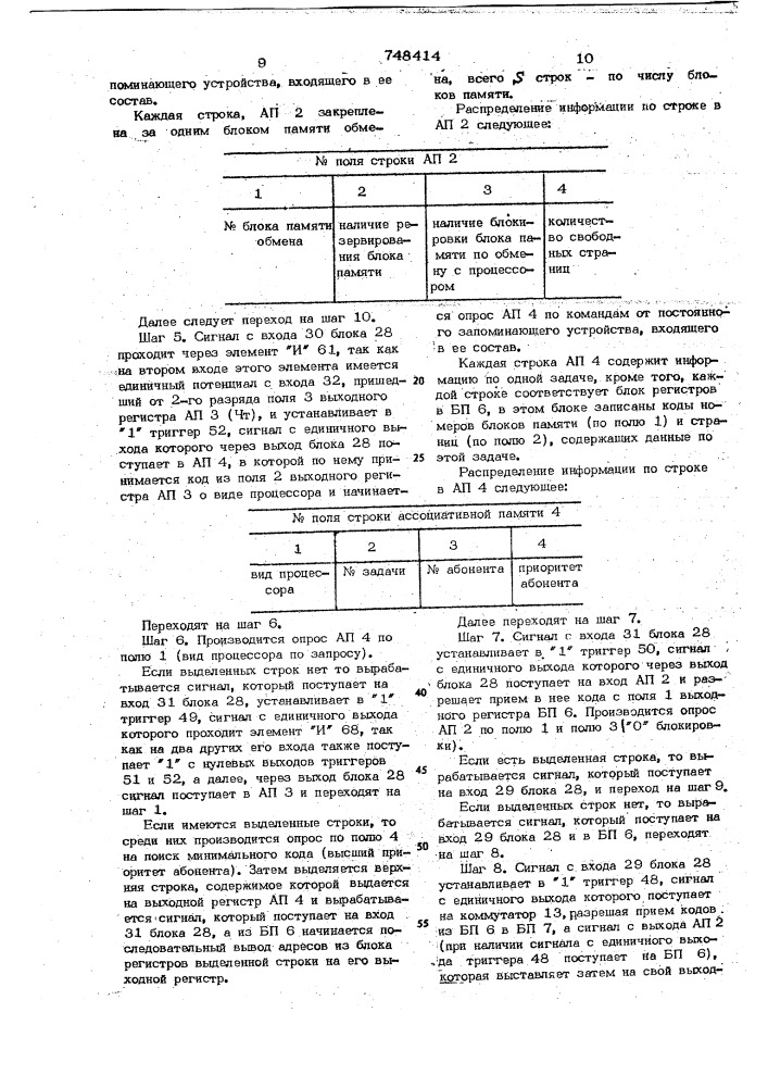 Устройство для управления памятью (патент 748414)