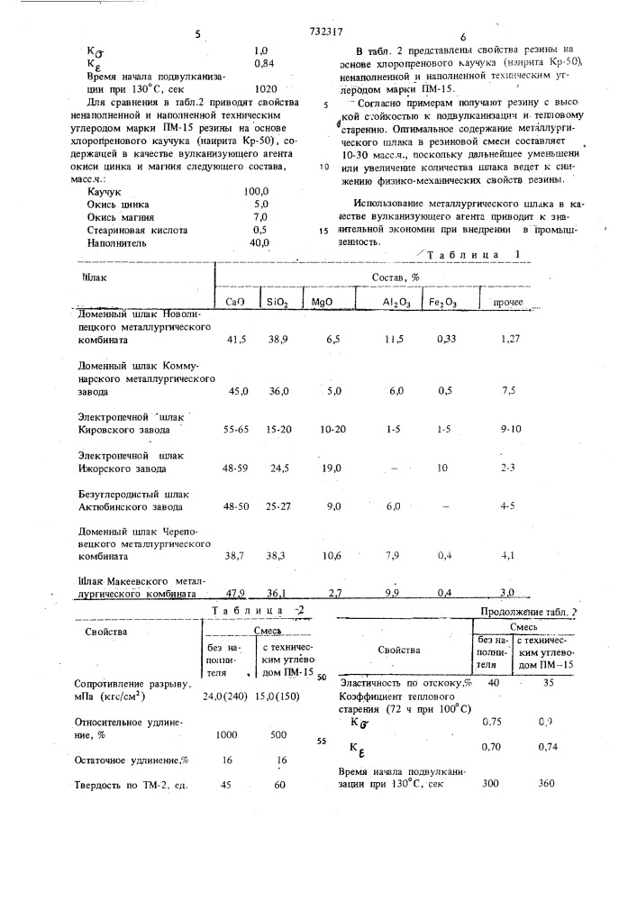 Резиновая смесь на основе полихлоропренового каучука (патент 732317)