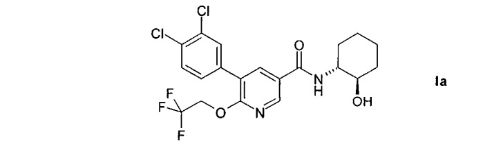 5-(3,4-дихлорфенил)-n-(2-гидроксициклогексил)-6-(2,2,2-трифторэтокси)никотинамид и его соли в качестве средств, повышающих концентрацию лвп холестерина (патент 2541475)
