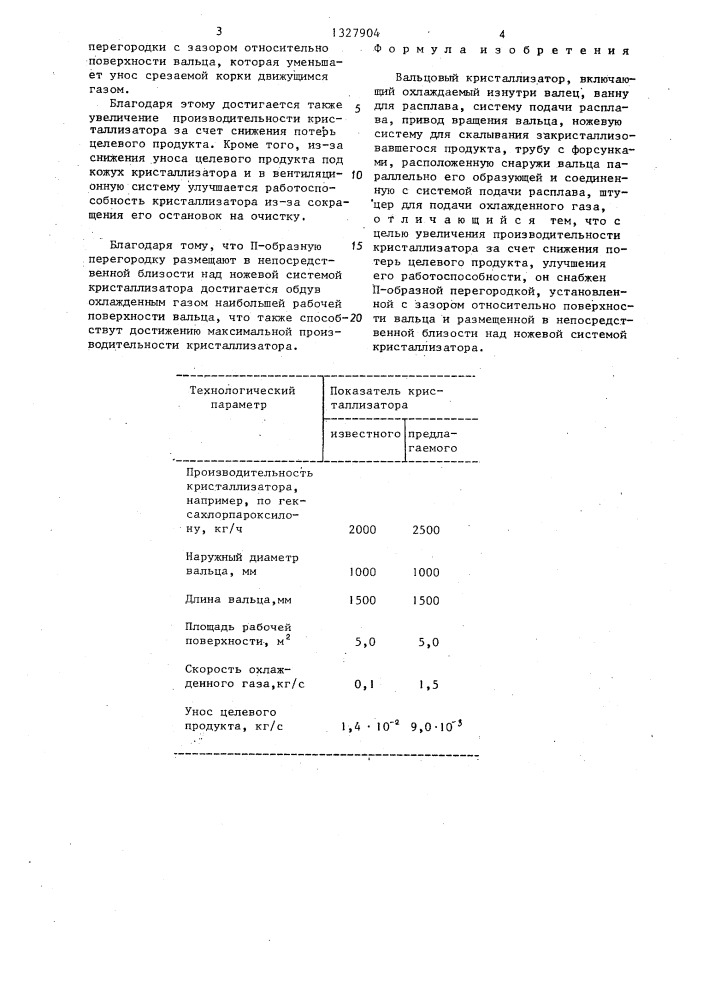 Вальцовый кристаллизатор (патент 1327904)