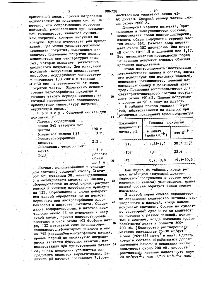 Способ получения покрытия (патент 886728)