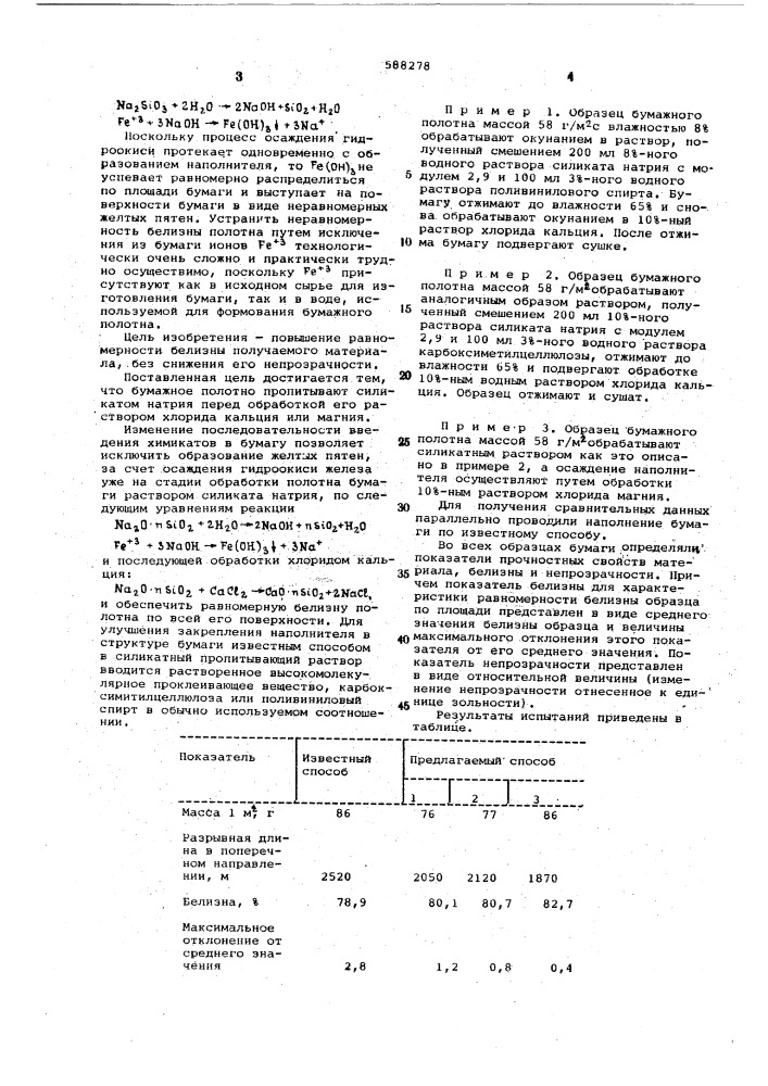 Способ наполнения бумаги (патент 588278)