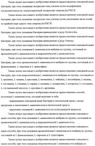 Способ получения l-треонина с использованием бактерии, принадлежащей к роду escherichia, обладающей усиленной экспрессией оперона fucpikur (патент 2318870)