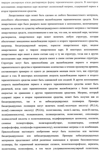Лекарственные ядра для замедленного высвобождения терапевтических средств (патент 2478366)