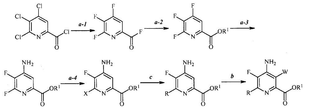 Способ получения 4-амино-5-фтор-3-галоген-6-(замещенных)пиколинатов (патент 2632203)