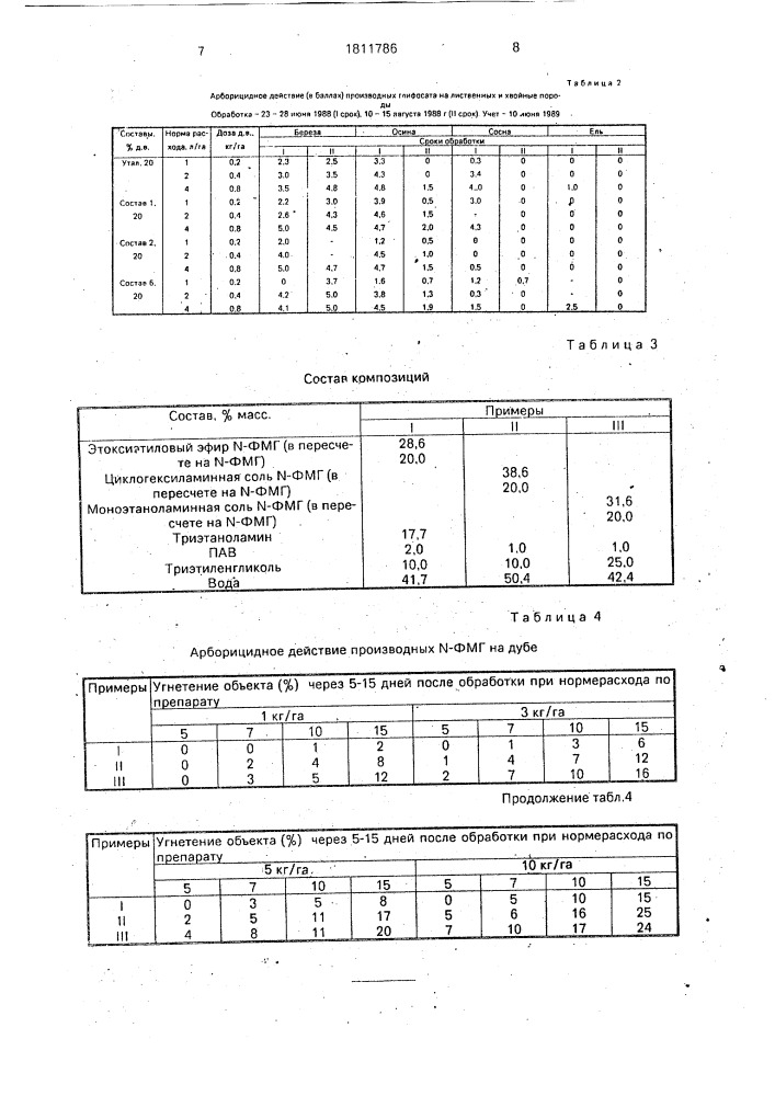 Состав на основе производных n-фосфонометилглицина (патент 1811786)