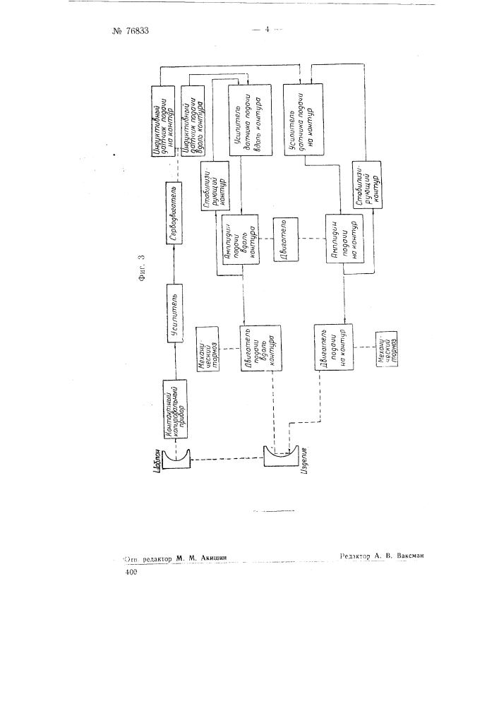 Электрическое устройство для управления механизмами по заранее заданной программе (патент 76833)