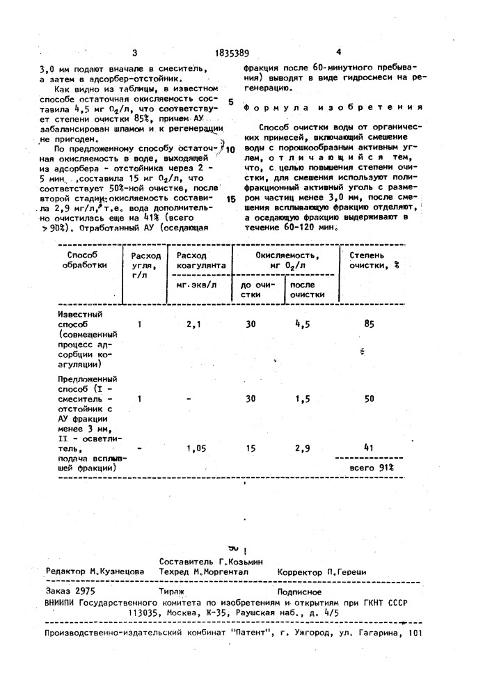 Способ очистки воды (патент 1835389)