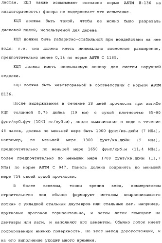 Невозгораемые усиленные, легковесные панели на вяжущем веществе и металлокаркасная система для покрытия пола (патент 2358077)