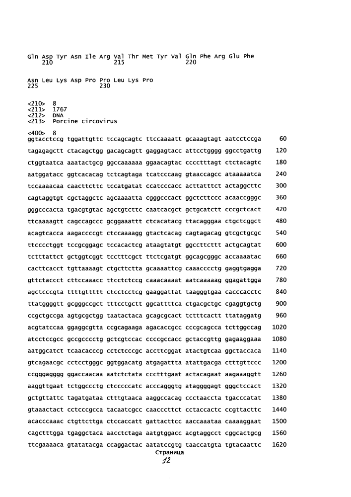 Комбинированная вакцина pcv/mycoplasma hyopneumoniae/prrs (pcv/mycoplasma hyopneumoniae/prrs combination vaccine) (патент 2644256)