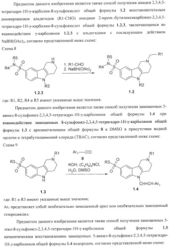 Замещенные 8-сульфонил-2,3,4,5-тетрагидро-1н-гамма-карболины, лиганды, фармацевтическая композиция, способ их получения и применения (патент 2404180)