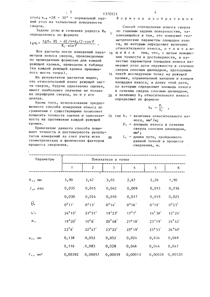 Способ определения износа сверла (патент 1370521)