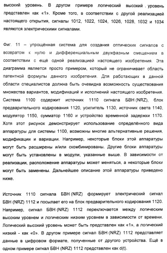 Система и способ для создания оптических сигналов с возвратом к нулю и дифференциальным двухфазным смещением (патент 2372725)