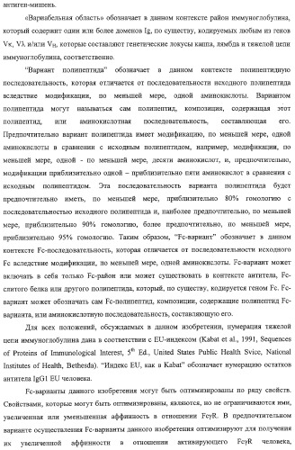 Антитело, содержащее fc-вариантную часть (варианты), фармацевтическая композиция, содержащая антитело, и способ лечения млекопитающего (патент 2325186)