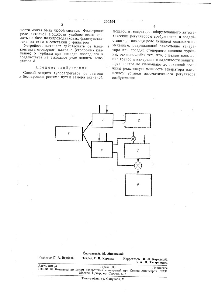 Способ защиты турбоагрегатов от разгона и беспарового режима (патент 200594)