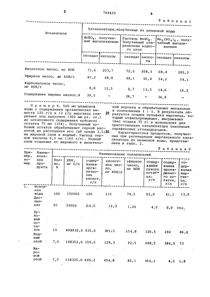 Способ регенерации марганцевого катализатора окисления парафина (патент 749420)