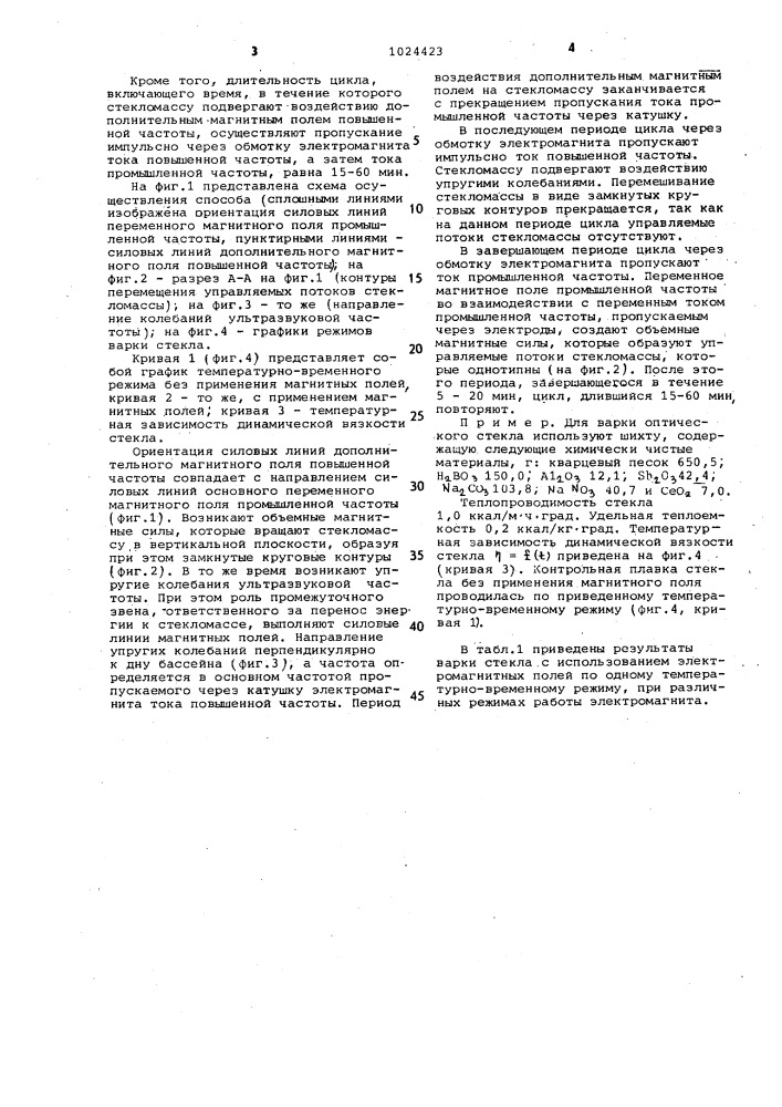Способ варки стекла (патент 1024423)