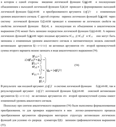 Функциональная структура логико-динамического процесса последовательной сквозной активизации неактивных аргументов &quot;0&quot; второй промежуточной суммы +[s2 i]f(&amp;)-и в сумматоре f( ) при преобразовании позиционных аргументов слагаемых [ni]f(2n) и [mi]f(2n) (варианты) (патент 2450325)