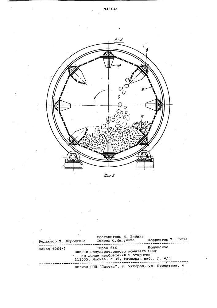 Барабанный измельчитель (патент 948432)