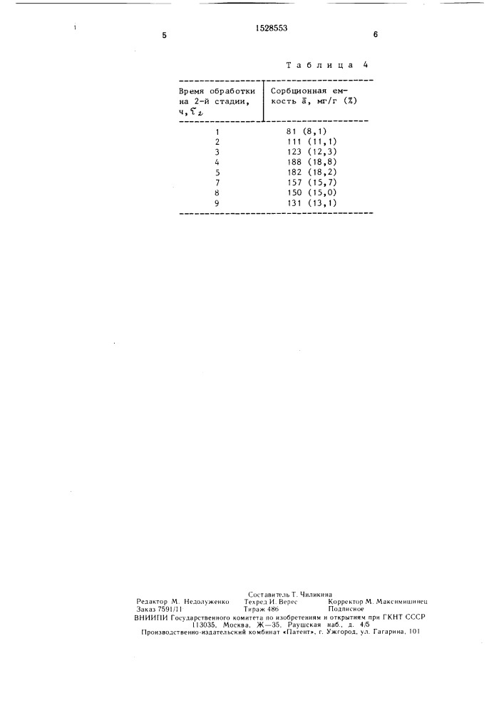 Способ получения сорбента для очистки газов (патент 1528553)