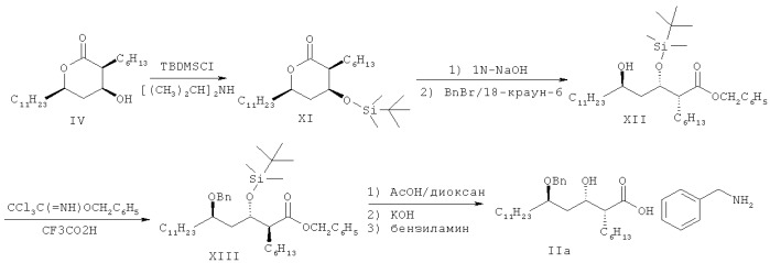 Способ получения (3s,4s)-4-((r)-2-(бензилокси)тридецил)-3-гексил-2-оксетанона и используемого для этого нового промежуточного соединения (патент 2471790)