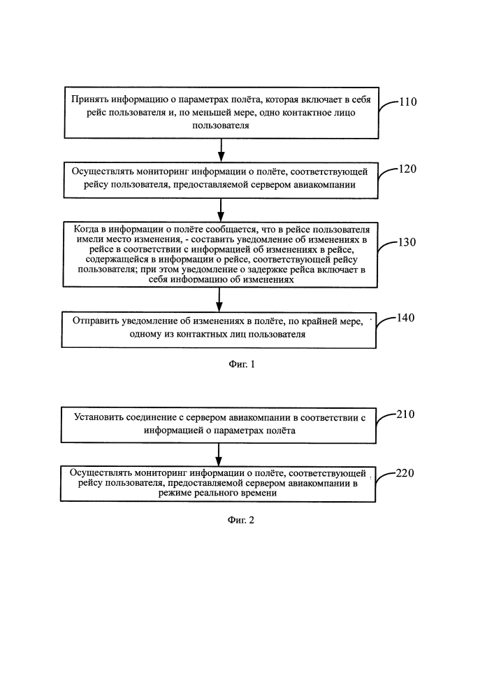 Способ и устройство для уведомления о полёте, а также способ и устройство обработки информации о полёте (патент 2641267)