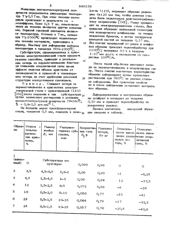 Способ производства текстурованнойэлектротехнической стали (патент 840158)