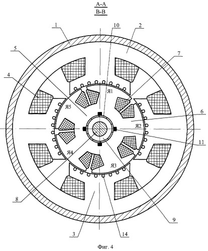Коллекторный электрический двигатель с полюсным якорем (патент 2390087)