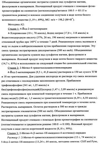 Производные имидазол-4-илэтинилпиридина, способ их получения (варианты) и применение в качестве анксиолитика, фармацевтическая композиция и способ лечения нарушений, опосредуемых рецептором mglur5 (патент 2342383)