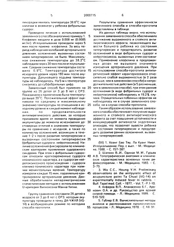 Способ снижения лихорадки при острых респираторных заболеваниях у детей (патент 2000775)