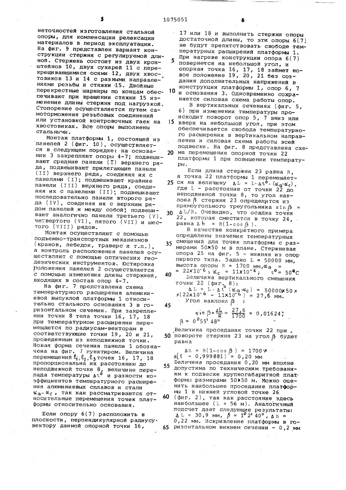 Устройство для подвески крупногабаритного элемента (патент 1075051)