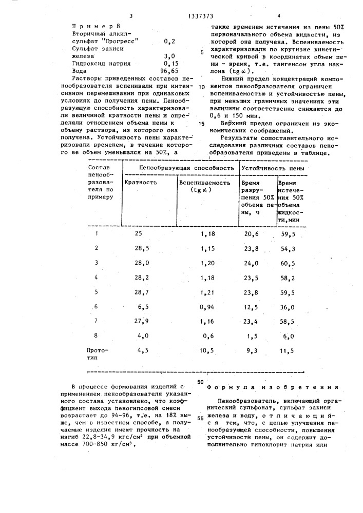 Пенообразователь (патент 1337373)