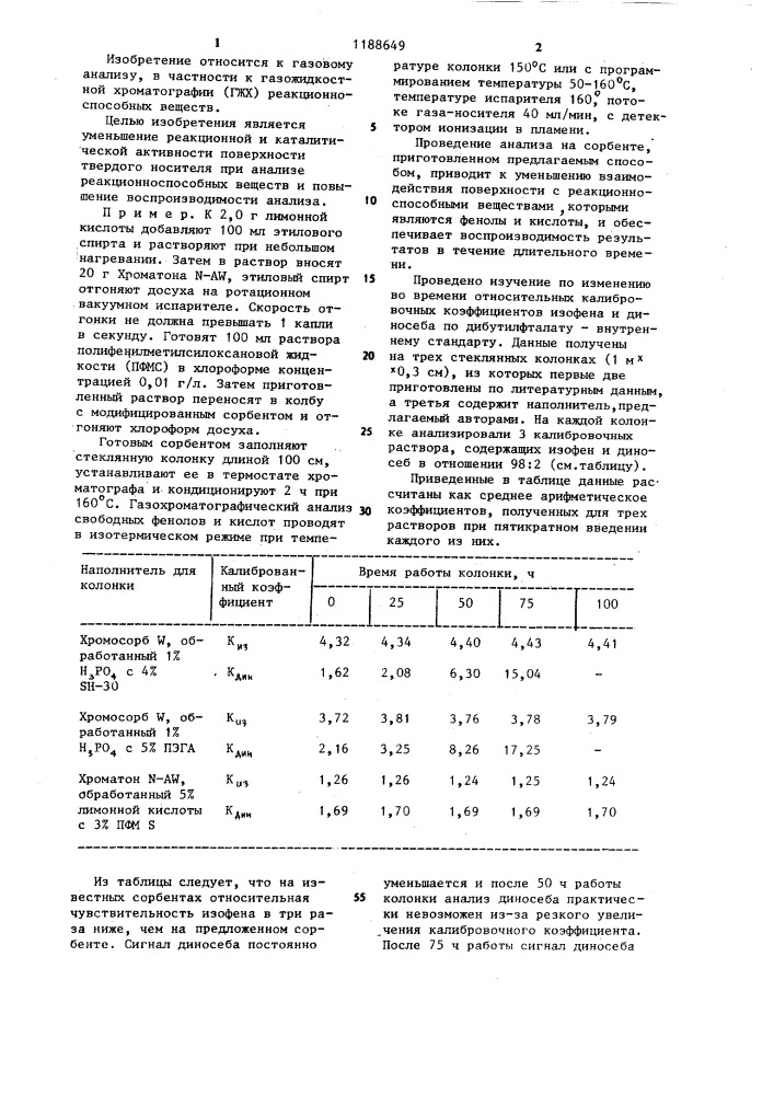 Способ приготовления сорбента для газожидкостной хроматографии (патент 1188649)