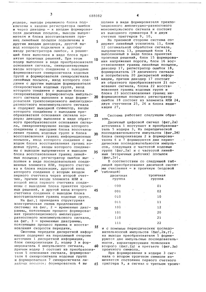 Система передачи дискретной информации (патент 688082)