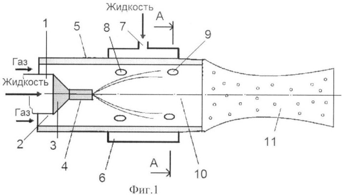 Устройство создания газокапельной струи (патент 2429918)