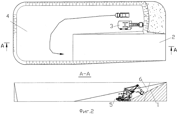 Способ формирования крутонаклонного транспортного съезда (патент 2425220)