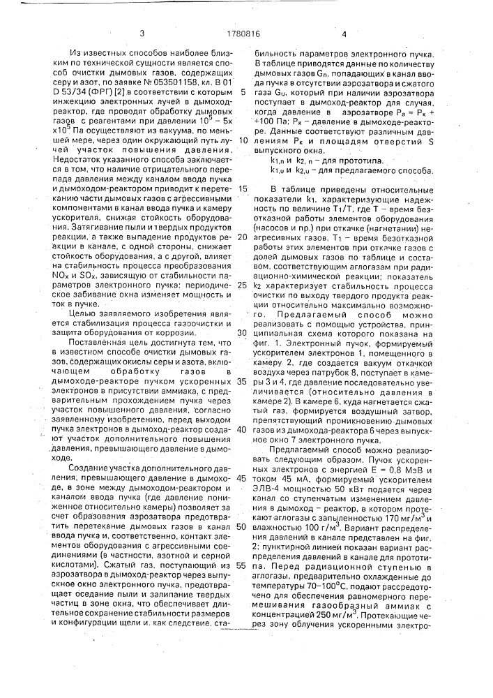 Способ очистки дымовых газов от оксидов азота и серы (патент 1780816)