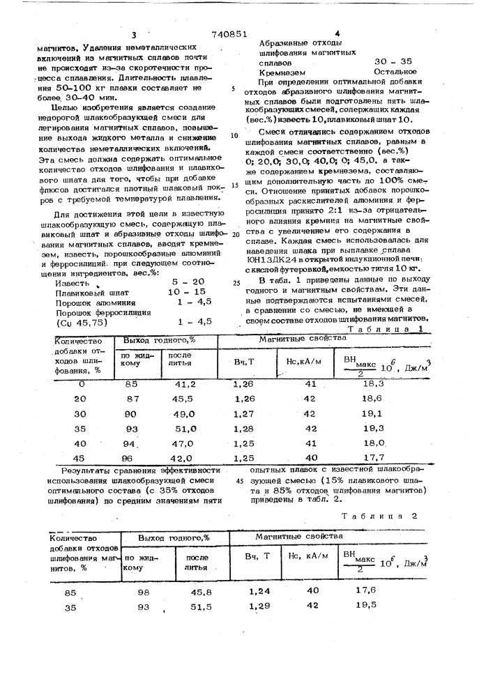 Шлакообразующая смесь (патент 740851)