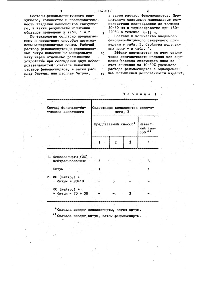 Способ изготовления минераловатных изделий (патент 1145012)