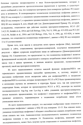 Способ получения фактора, связанного с контролем над потреблением пищи и/или массой тела, полипептид, обладающий активностью подавления потребления пищи и/или прибавления в весе, молекула нуклеиновой кислоты, кодирующая полипептид, способы и применение полипептида (патент 2418002)