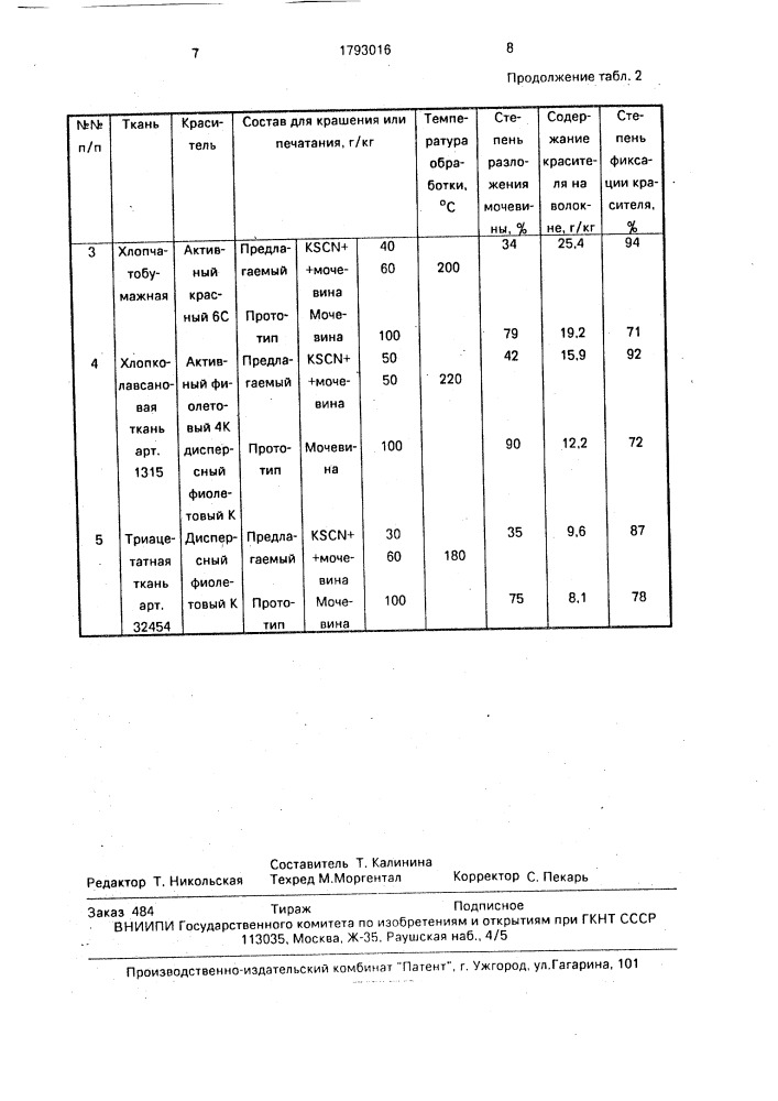 Состав для колорирования текстильных материалов термофиксационным способом (патент 1793016)