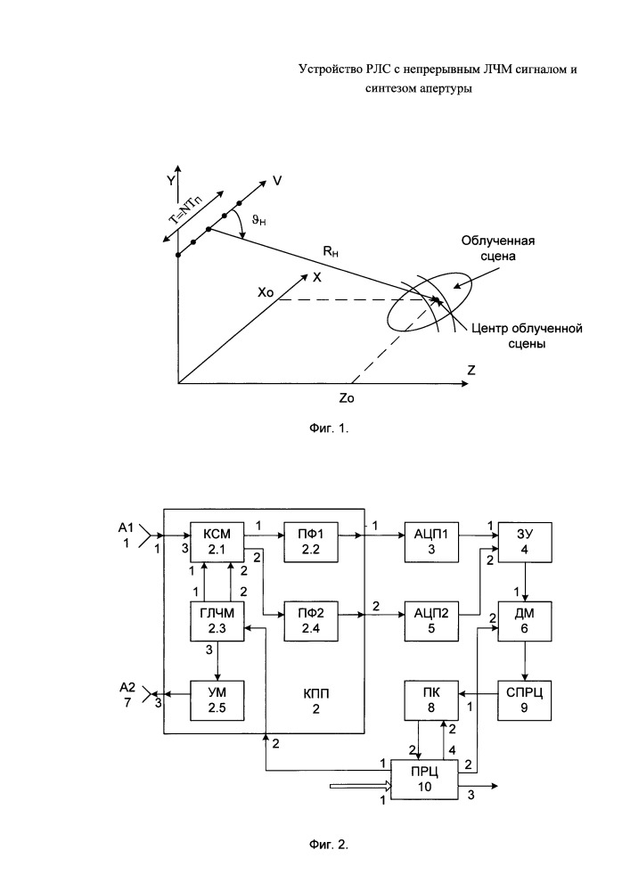 Устройство радиолокационной станции с непрерывным линейно-частотно-модулированным сигналом и синтезом апертуры (патент 2660450)