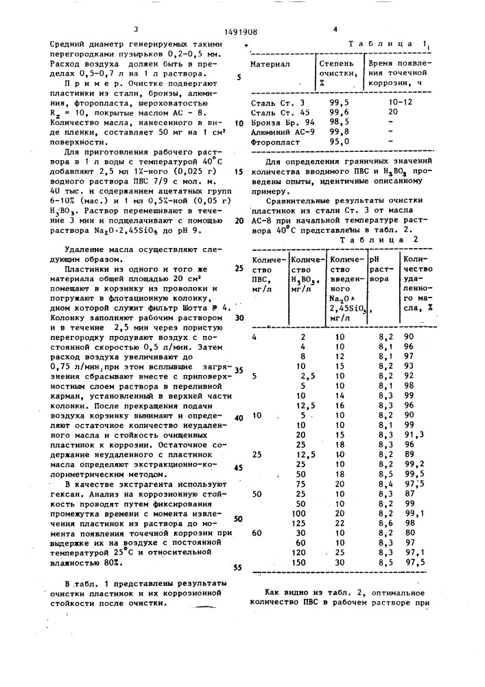 Водный раствор для удаления минеральных масел (патент 1491908)