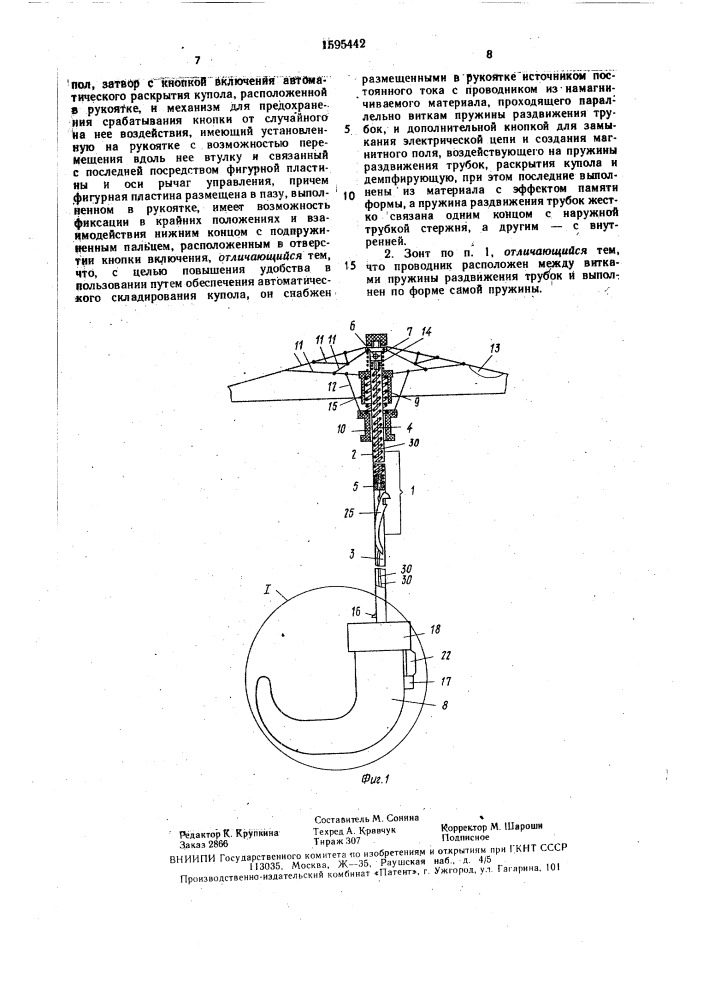 Зонт (патент 1595442)