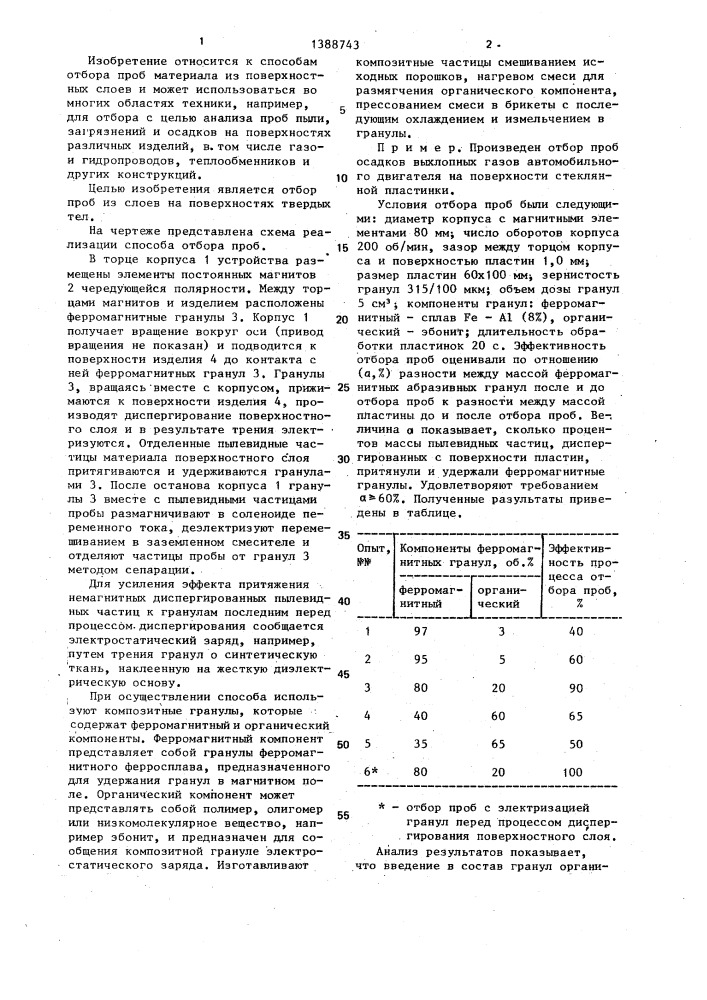 Способ отбора проб (патент 1388743)