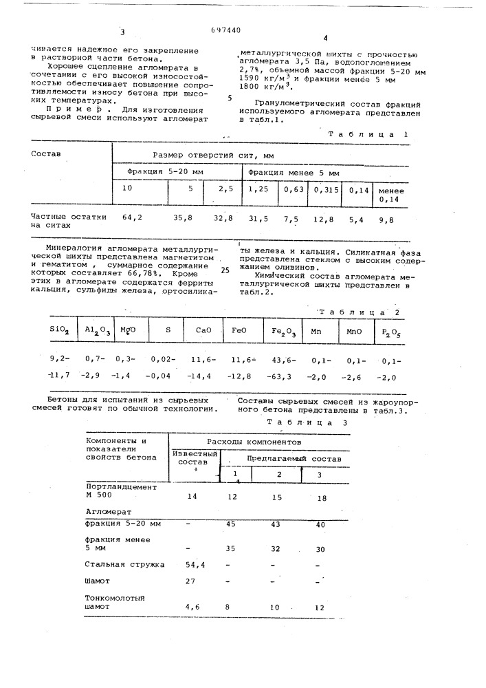 Сырьевая смесь для изготовления жаростойкого бетона (патент 697440)