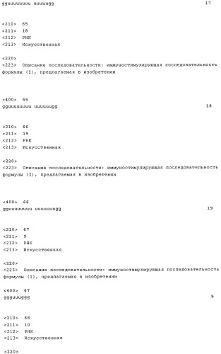 Нуклеиновая кислота формулы (i): glxmgn или (ii): glxmgn, предназначенная для применения прежде всего в качестве иммуностимулятора/адъюванта (патент 2487938)