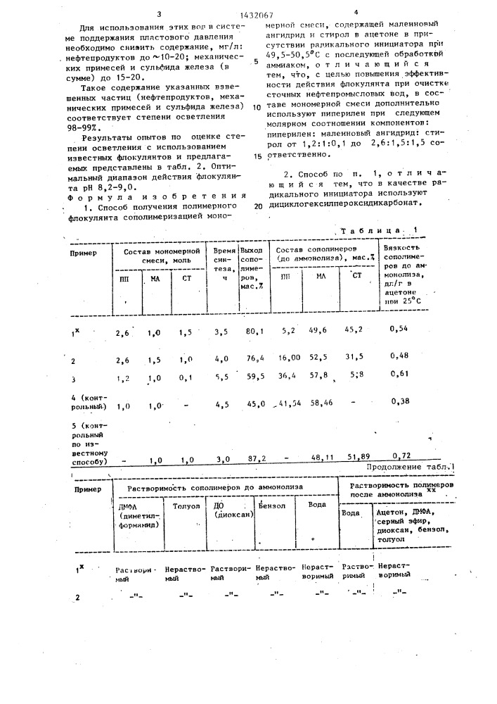 Способ получения полимерного флокулянта (патент 1432067)