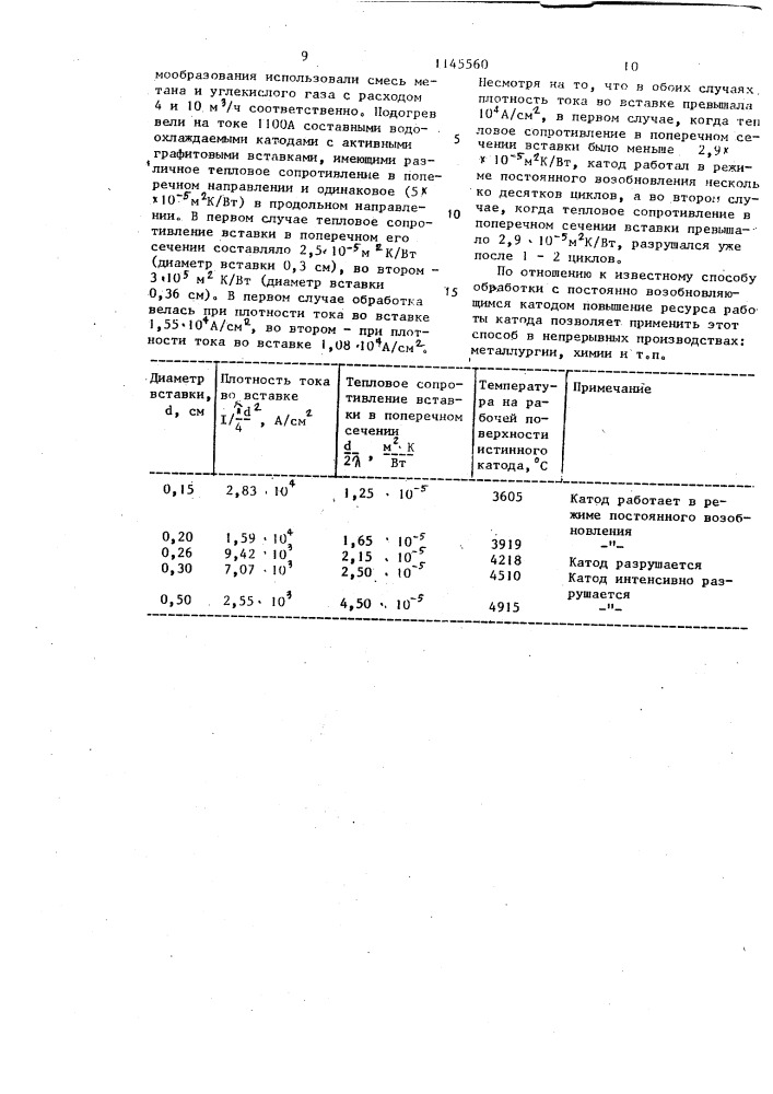Способ электродуговой обработки металлов в углеродсодержащем газе постоянно возобновляющимся электродом (патент 1145560)