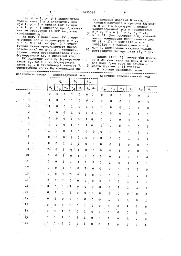 Преобразователь параллельного комбинаторного кода в позиционный код (патент 1035597)